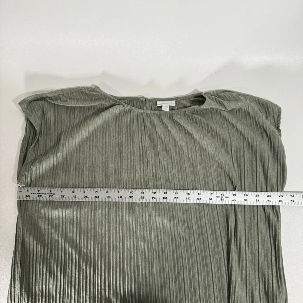 J Jill Pure Jill Pleated Top and Wide Leg Matching Set Sage Green Large Petite - Picture 10 of 12
